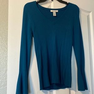 Teal long bell sleeve sweater
